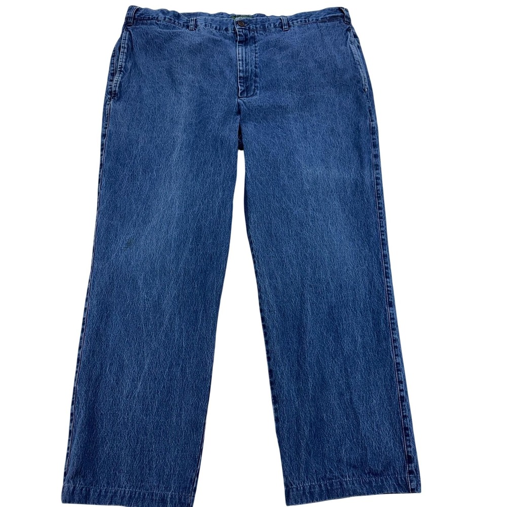 Orvis Jeans Mens 42x30‎ Blue Medium Wash Relaxed Straight Denim Made Portugal
